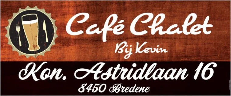 Het gevelbord van Café Chalet aan de Koningin Astridlaan