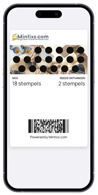 Stempelkaart van Mintixs op een smartphone
