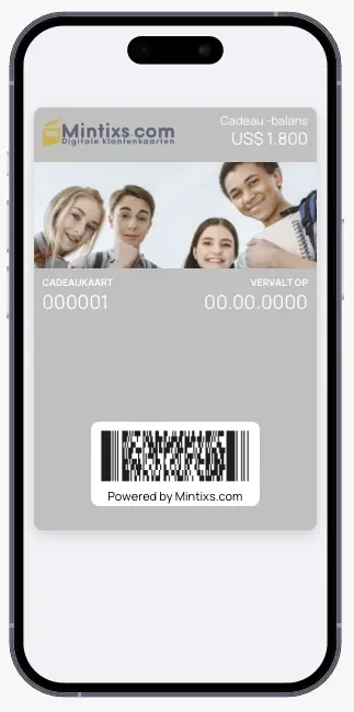 Cadeaukaart van Mintixs op een smartphone