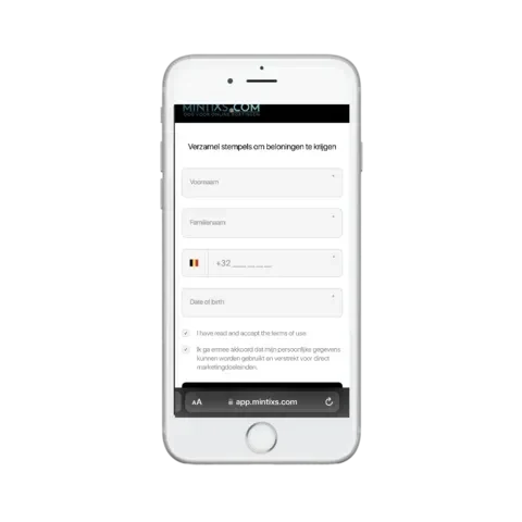 De Mintixs scanner-app op een smartphone