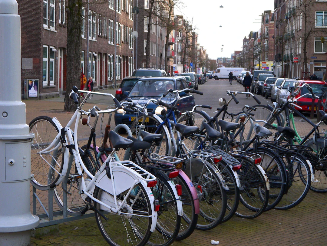 Een rij fietsen